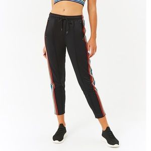 NEW FOREVER 21 RAINBOW STRIPED TRACK PANTS SZ S